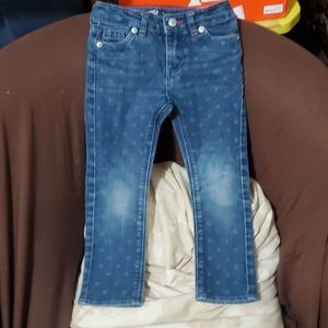 Little girls size 4 reg Levi's skinny jeans heart design